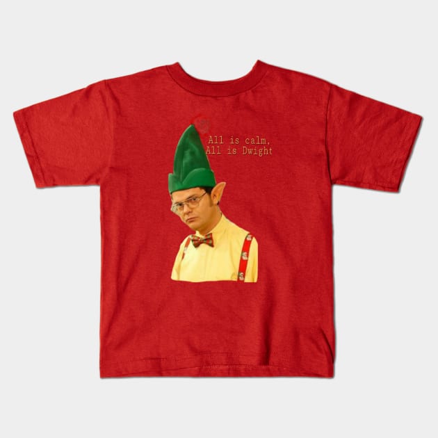 Christmas Dwight Kids T-Shirt by mailshansen